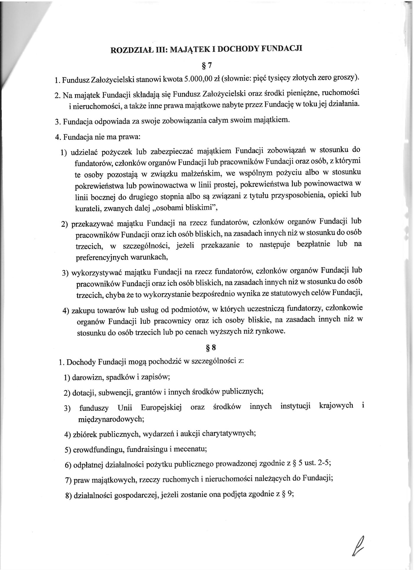 Statut Fundacji Pomoc Człowiekowi — strona 5